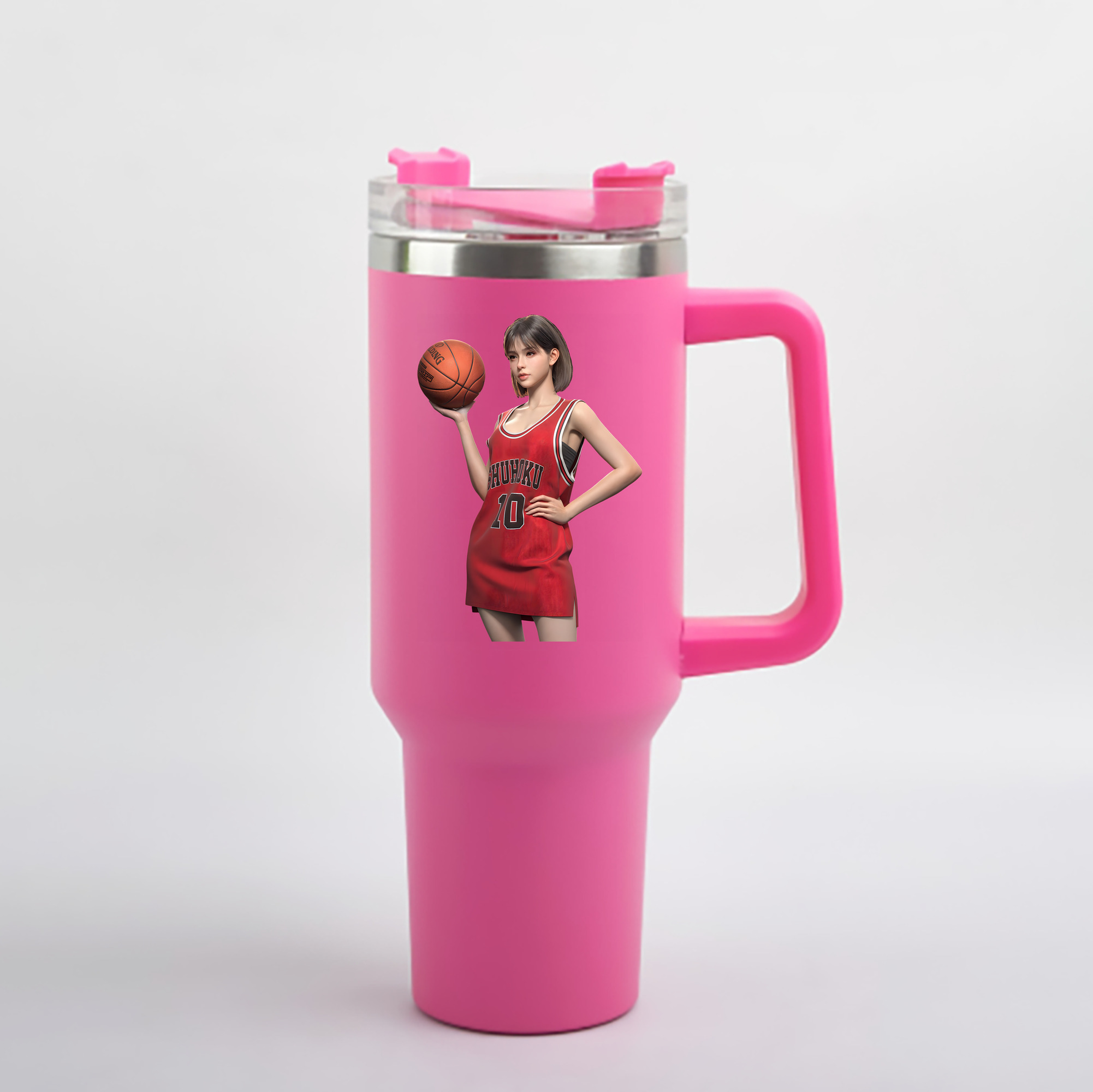 （画像用） SLAM DUNK／スラムダンク 1200mL車用タンブラー - クリスタルステッカー（プラスチックストロー付き）